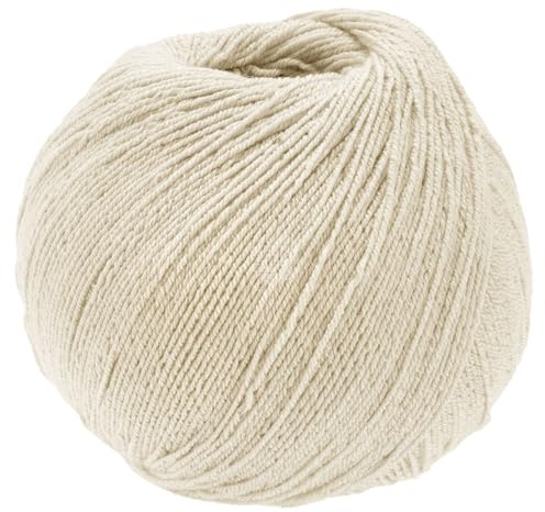 LANA GROSSA Meilenweit Cotton Bamboo | 4-fädiger Bambus Klassiker, waschmaschinenfest | Handstrickgarn aus 40% Baumwolle, 25% Schurwolle, Viskose | 100g Wolle zum Stricken & Häkeln | 420m Garn FB11