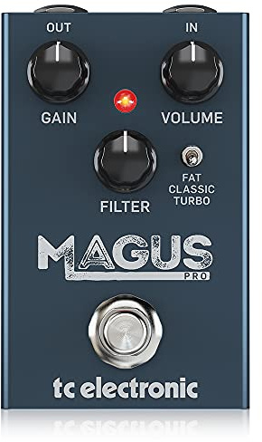 TC Electronic MAGUS PRO Classic Pedal de distorsión de alta ganancia con medios gruesos, control de filtro de agudos y 3 modos de recorte