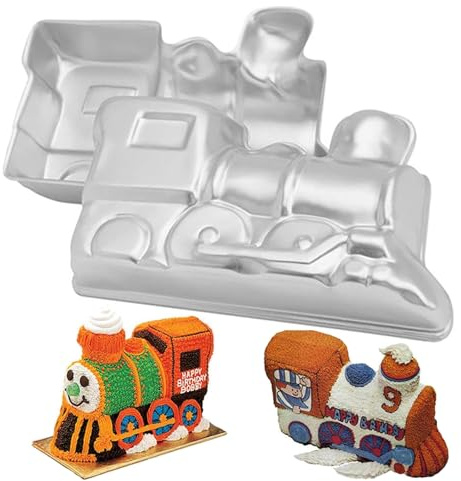 SADYFON Zug-Lokomotive-förmige Kuchenform aus Aluminium, Kuchendekoration-Form/Backform, Geburtstag/Hochzeit/Jahrestag/Party Kuchen-Backformen Formen Backgeschirr