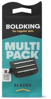 Boldking rakblad 8 stycken vanliga – flerpack flexibla rakblad för rakhyvlar – rakblad män för en grundlig rakning – återvinningsbara rakhyvlar