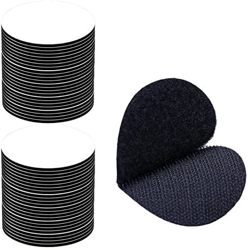 SHULLIN 30 Paare 5cm Runde Klettband Selbstklebend extra stark Doppelseitig Klettpunkte Klettverschluss Klebepads Klebe Sticker Befestigung Ohne Bohren für Metalle Kunststoffe Wände Boden(Schwarz)