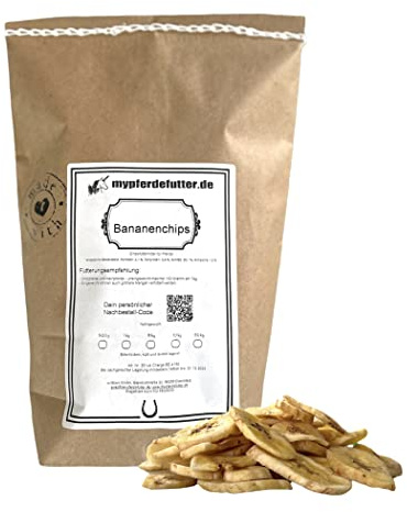 mypferdefutter Bananenchips ungesüßt (getrocknet) - 100% Bananen PUR für Pferde ohne Zusätze - der fruchtige Snack (1000 g)