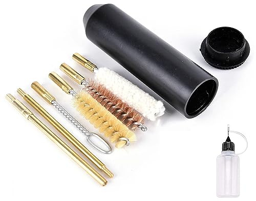 Kit de Nettoyage Pistolet. 22 .357/.38/9mm .40 .45 Cal, Kit de Nettoyage Pistolet 9mm, Brosse à alésage en Bronze et brosses en Nylon avec étui de Transport Kit de Nettoyage Pistolet Premium