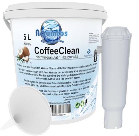 Filtergranulat für Melitta Wasserfilter Ersatz für Melitta PRO AQUA Filterpatrone - ReFill - Nachfüllset von Aquintos passend für Melitta (5 Liter Nachfüllset)