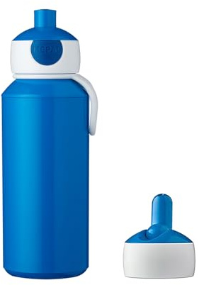 Mepal Campus Trinkflasche Pop-Up mit Flip-Up Ersatz-Verschlussdeckel, Auslaufsichere Wasserflasche für Kindergarten & Schule, BPA-frei & Spülmaschinenfest, 400 ml, Blau