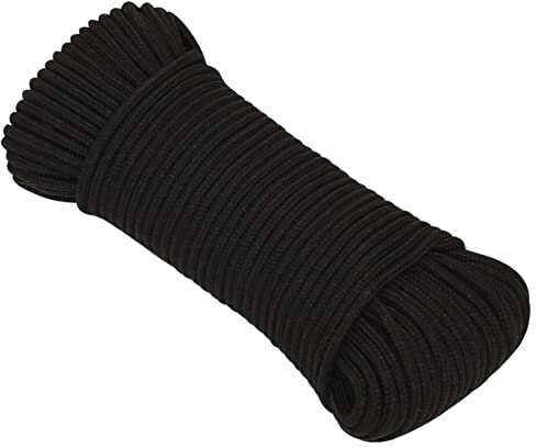 BaraSh Arbeitsseil Schwarz 4 mm 25 m Polyester Bandschlinge Klettern Zugseil Sicherungsseil