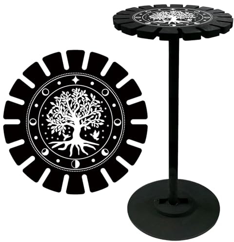 CRASPIRE Albero Della Vita Pendolo Supporto In Cristallo Preghiera Della Luna Ruota Da Divinazione Ruota Da Rabdomanzia Espositore Nero Scaffale Vintage Roma Roba Da Strega Organizzatore In Legno Rack