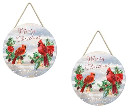 Lahdrhab WinterkräNze für die HaustüR, Weihnachts-TüRhäNger, Frohe Weihnachten-Schild, Winter-Wanddekoration, Schneeflockenkranz