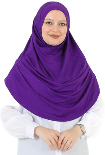 Prien Kopftuch für Damen, Lang Muslim Hijab Frauen, Türkisch Khimar Schal Islamische Kleidung, Konfektionshijab Kopftücher Kleider, Muslimische Sport Head Scarf Set