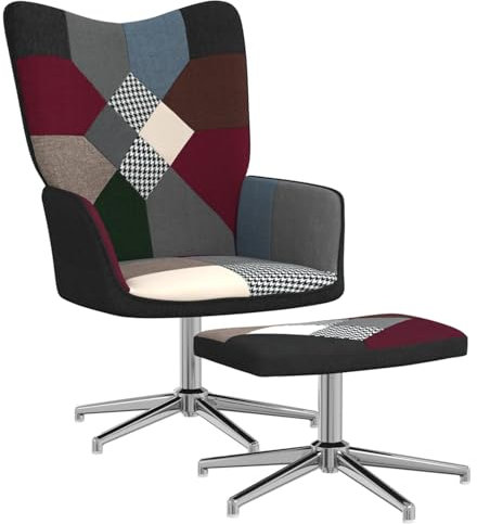 ShGaxin Relaxstol med fotstöd, loungestolar, Tantra-fåtölj, sovfåtöljer, matstol, loungefåtöljer, relaxfåtölj, lapptäcke tyg