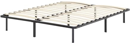 i-flair Metallbett NAMARA mit Lattenrost 180x200 cm Schwarz | Höhe: 28 cm, stabiles Gästebett, mit Stauraum auf Füßen, geeignet für alle Matratzen