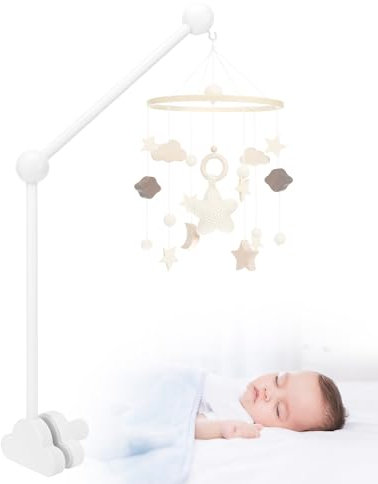 Farerkass Baby Mobile Halterung für Babybett, Mobile Halterung Holz Wickeltisch, Abnehmbarer Baby-Mobile-Aufhänger, höhenverstellbar, für Aufhängung Windspiele Bettglocke, Baby Bett Spielzeuge