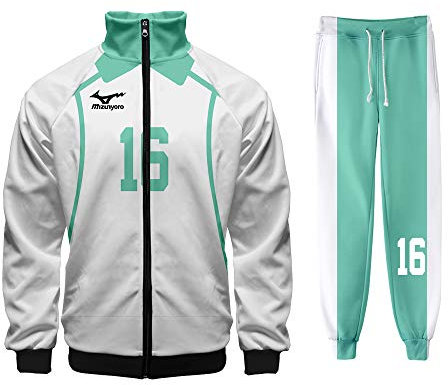 Gooyeh Haikyuu Trainingsanzüge Set Aoba Johsai High School Uniform Herren Sportswear Oikawa Tooru Bekleidungsset Sweatjacke Mit Zip + Lange Hose Anime 3D Druck Hoodie