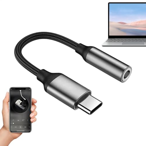 USB tipo C a 3.5mm cuffie e caricabatterie, USB tipo C a 3.5mm femmina cuffie jack adattatore, nylon treccia, cavi jack stereo per amplificatori, chitarra, pianoforte, karaoke, chiamate, trasferimento