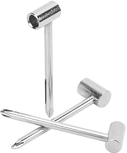 Zerodis Allgemeines Instrumentenanpassungstromwerkzeug - 3st Gitarre Rodle Iron 7 Mm / 8 Mm / 6,35 Mm, um den Gitarrenhals Einzustellen (Silber 6,35 mm + 7 mm + 8 mm, drei Sätze)