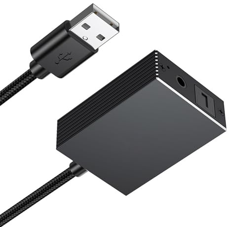Qsvbeeqj Adaptateur USB pour extraire l'auditorial de l'ordinateur portable vers optique et 3 ports 5 mm