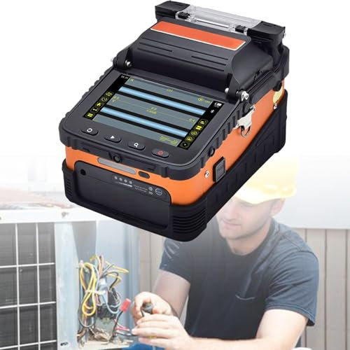 XCSCUK Saldatrice per Fibra Ottica a Fusione, Macchina Automatica Intelligente per Saldatura della Fibra Ottica, con Schermo LCD Digitale da 5