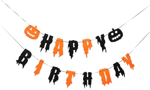 iplusmile Halloween Banner Mit Happy Birthday Schriftzug Vielseitige Party Deko Für Innen Und Außen Kreatives Banner Für Halloween Festliche Stimmung Party Deko Für Unvergessliche Feiern