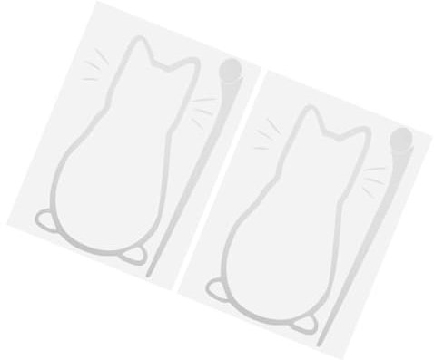 2pcs Cat Rear Windshield Wiper Decal Reflective Pet Car Sticker
