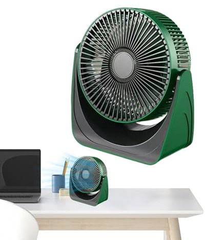 ventilatore da tavolo, 5 velocità, ventilatore da scrivania silenzioso, potente ventilatore portatile di lunga durata per uffici, casa, camera da letto, interni ed esterni viaggi