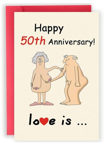 YUZNA Tarjeta con sobre,Número 50,1 pieza,Cumpleaños Mujer,Hombre,Bodas de Oro 50 Aniversario,Regalos 50 Cumpleaños Mujer (Dorado)
