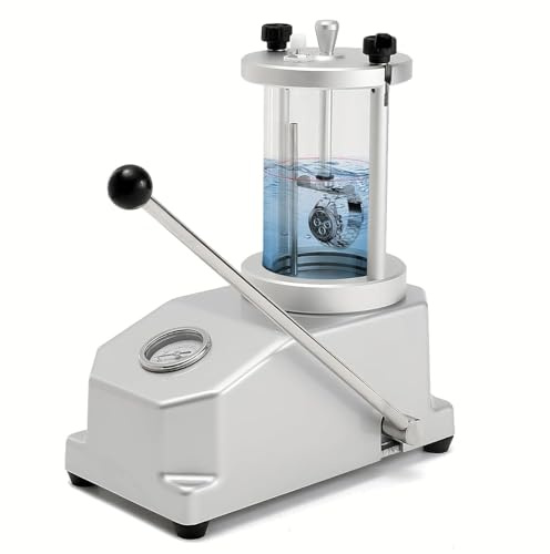 Zertylre Orologio, tester impermeabile, macchina di prova di pressione, 2 orologi capacità, gamma di test di pressione dell'aria 0,3-6bar, per orologi, gioielli, occhiali, elettronica digitale