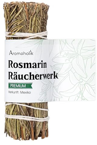 Rosmarin Räucherwerk 10cm – Aromatherapie Smudge Stick – 100% natürlich, handgebundenes Bundle – ideal für Meditation, Chakra Reinigung & energetische Rituale – Rosemary Smudge Stick – Aromaholik