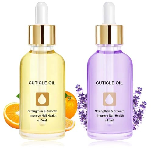 LOPHE Aceite Cutículas Uñas, 15ML*2 Aceite para Uñas y Cutículas, Cuticle Oil con Gotero para Reparador e Hidratante Manos y Pies de Nail, Solución Nutritiva para Clavo (2 Aromas-Conjunto A)