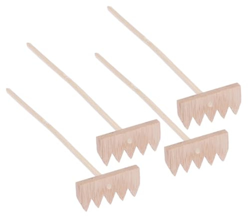 Gatuida 4Pcs Bamboo Zen Garden Rakes Sand Smoothing Tools for Mini Sand Table Accessories Compact and Smooth Finish