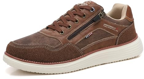 ARRIGO BELLO Zapatillas Hombre Zapatos Casual Deportivas Caminar Vestir Gimnasio Moda Cómodo Sneakers Talla 41-46(B-Marrón,Numeric_43)