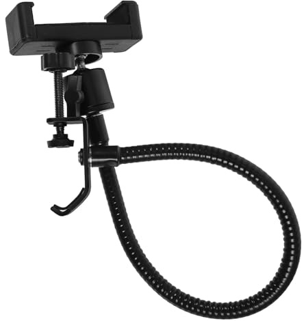 UTHCLO Mikrofon Handyhalterung mit Verstellbarem Clip Flexible Schwanenhals Mikrofonstativ Halterung Stabile Smartphone Klemme für Musiker