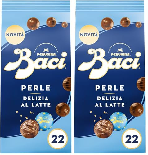 BACI PERUGINA Perle Latte Cioccolatini al Latte ripieni alle Nocciole, Sacchetto 154g (Confezione da 2)