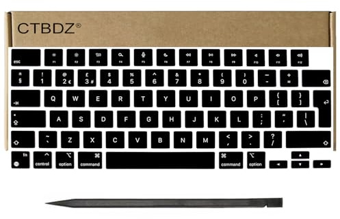 Replacement Keycaps Keys for MacBook Air & Pro/Max (M1 M2 M3 M4) 13'' 14'' 15'' 16'' A2681 A2941 A3113 A3114 A2442 A2485 A2991 A2992 A2779 A2780 A3112 A3185 A3186 A3401 A3403 (2021-2025) (Black, UK)