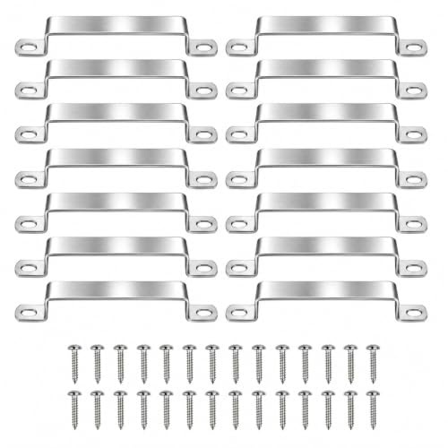 14 Pack Fence Post Brackets, Fence Panel Clips,Heavy Duty Anti-Rattle | Stainless Steel, with Fixing Screws, for Concrete and Wooden Posts, Garden Fencing, for Homeowners Installers and DIY Users