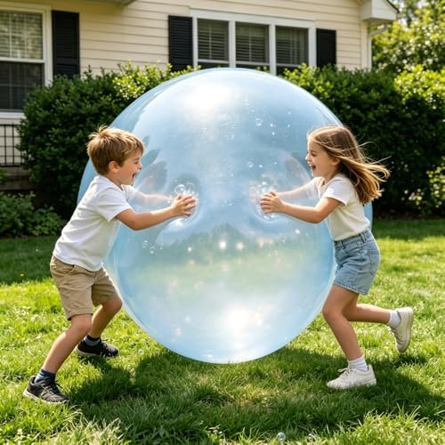 Palla da 120 cm, trasparente, XXL, resistente agli strappi, per adulti, grande, per spiaggia, giardino, feste, all'aperto