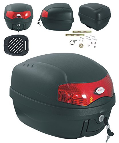 Motorrad Roller Top Case 28 Lt anpassungsfähig Befestigungsplatte Matt Schwarz