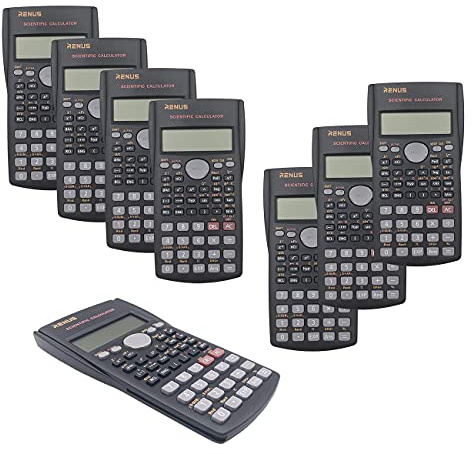 RENUS 8 Packs, 2-Line Engineering Scientific Calculator Function Calculator for Student and Teacher 16 AAA Batteries Included