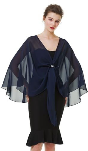 BEAUTELICATE Damen Chiffon Schal Stola Elegante Bolero Leichter Sommerjacke Braut Schal für Brautkleid Hochzeit Abendkleid Festlich