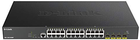 D-Link DGS-1250-28XMP Switch Smart+ 24-Port Gigabit PoE + 4x 10G SFP+, Budget PoE 370W - Idéal pour Entreprise Administration et Réseaux Gérés
