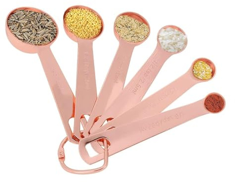Stainless Steel Measuring Spoons,6Pcs Measuring Spoon Set of 5 Stainless Steel Metal Measure Cup Spoons for Baking Cooking,Tablespoon with Scale Baking Measuring Tools for Dry,Liquid Ingredient