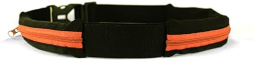 Ceinture Boa L'Original Sac Banane - 2 Poches Ultra Extensibles - Sport, Course a Pied, Jogging, Equitation, Fitness, Voyage, Randonnée -Range Telephone, Gourde, Anti Pick-Pocket Belt (Orange, M/L)