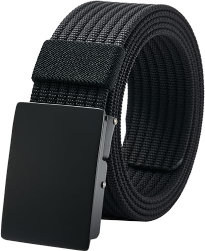 LionVII Gürtel für Herren mit Metallschnalle, Arbeitsgürtel Verstellbarer Tactical Military Stoffgürtel 130cm, Für Taillenumfang 75-125cm(28-49)