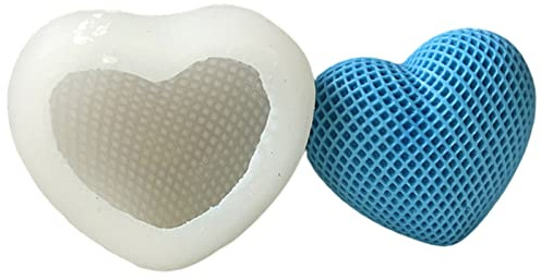Heart Shaped Silicone Mold,3D Heart Resin Mold,Grids Love Heart Silicone Moulds, Cake Mould Baking ,Suitable for Chocolate Cake Handmade Soap, Heart Pendant ,Bath Bomb Fondant Chocolate (Medium)