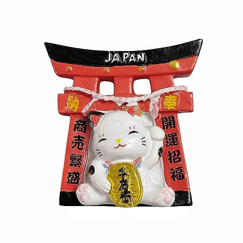 Magnete per frigorifero 3D con gatto portafortuna giapponese, souvenir da viaggio, decorazione per frigorifero, adesivo magnetico dipinto a mano