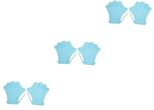 Kisangel 3 Paar Schwimmhandschuhe Mit Ergonomischem Design Silikonpaddel Für Das Training Im Schwimmbad