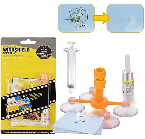 Vanwoke Car Windschutzscheibe Reparatur Kit Werkzeug für Auto Chip und Riss,Glas Reparatur Flüssigkeit,Windshield Repair Kit für Auto-Glas, Risse, Zielscheibe,in Sternform und Risse in Halbmondform
