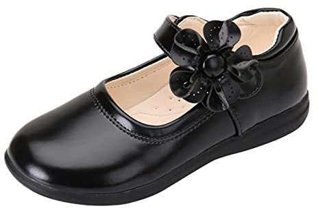 Scarpe da principessa, per bambini, scarpe da ballerina, eleganti scarpe da battesimo e ballerine, antiscivolo, per feste, Nero , 30 EU