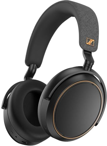 Sennheiser MOMENTUM 4 Wireless Noise Cancelling Headphones Bluetooth Headset for Crystal-Clear Calls with Adaptive Noise Cancellation, Up To 60HR Playtime Black/Copper (Renewed)