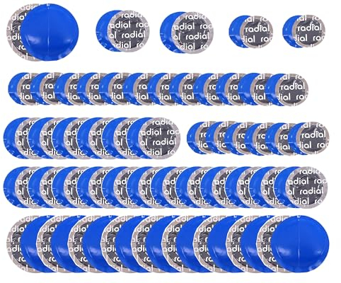 HUAZIZ Parche de Reparación de Llantas, 100Pcs/Box, 32mm/42 mm/58mm Coche Redondo Caucho Natural Neumático de Llanta Reparación de Pinchazos Parche Reparación Rápida Parche Frío Parches sin Cámara