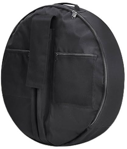 Arrowbash Disc-Golftasche, 67 cm D x 21 cm H, Tragetasche für 12/24 Kettenkörbe, wasserabweisendes Oxford, Schwarz (Korb Nicht im Lieferumfang enthalten), Schwarz, About 26.8 in Diameter, 8.4 in